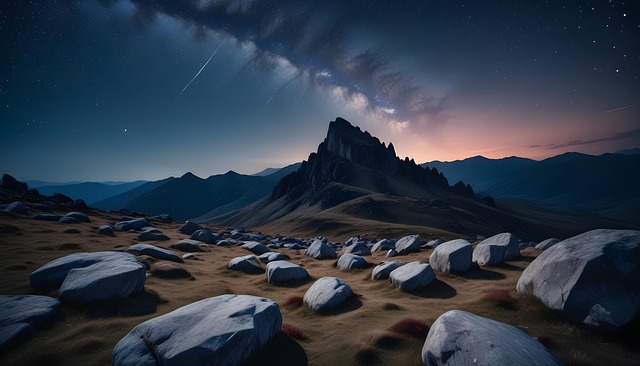 Free night sky starry sky highlands illustration