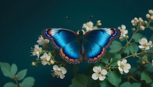 Free peacock butterfly aglais io currant flower illustration
