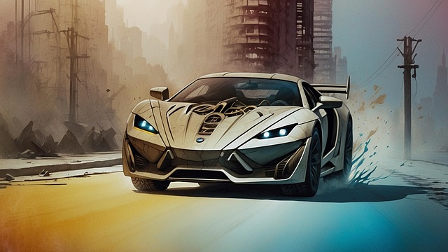Free ai generated car drive illustration
