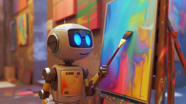 Robot, Pintura, Artista, Artístico