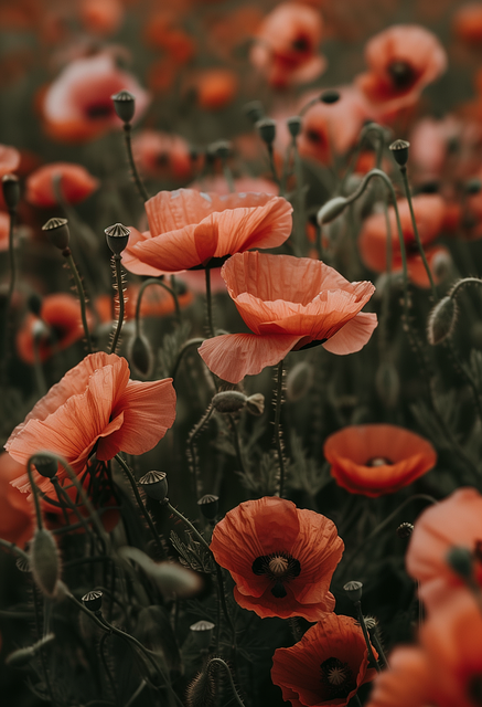 Free ai generated poppies flower illustration