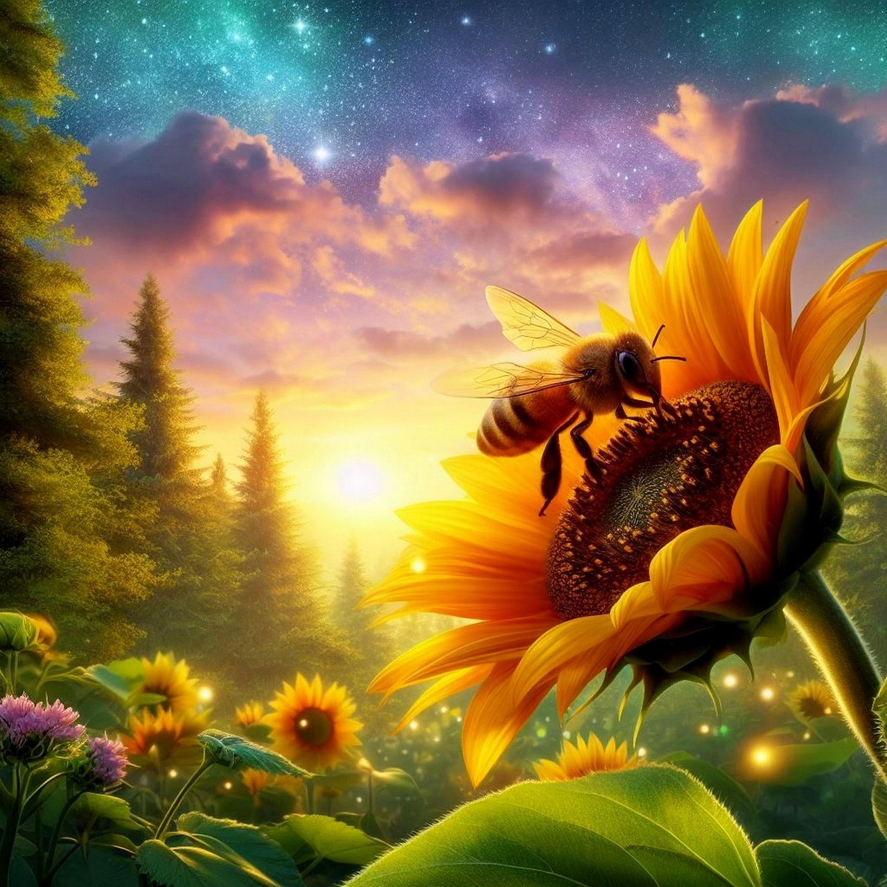 Download free HD stock image of Ai Generated Bee Free ai generated bee flower illustration