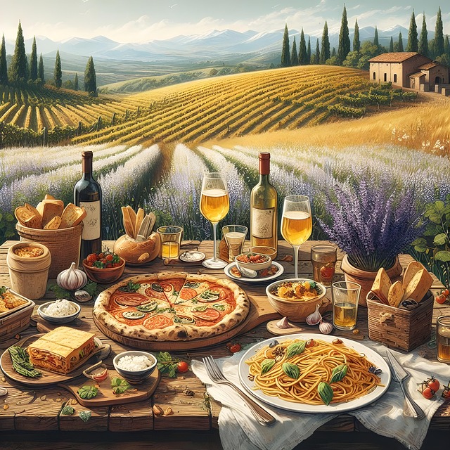 Free ai generated pizza spaghetti illustration