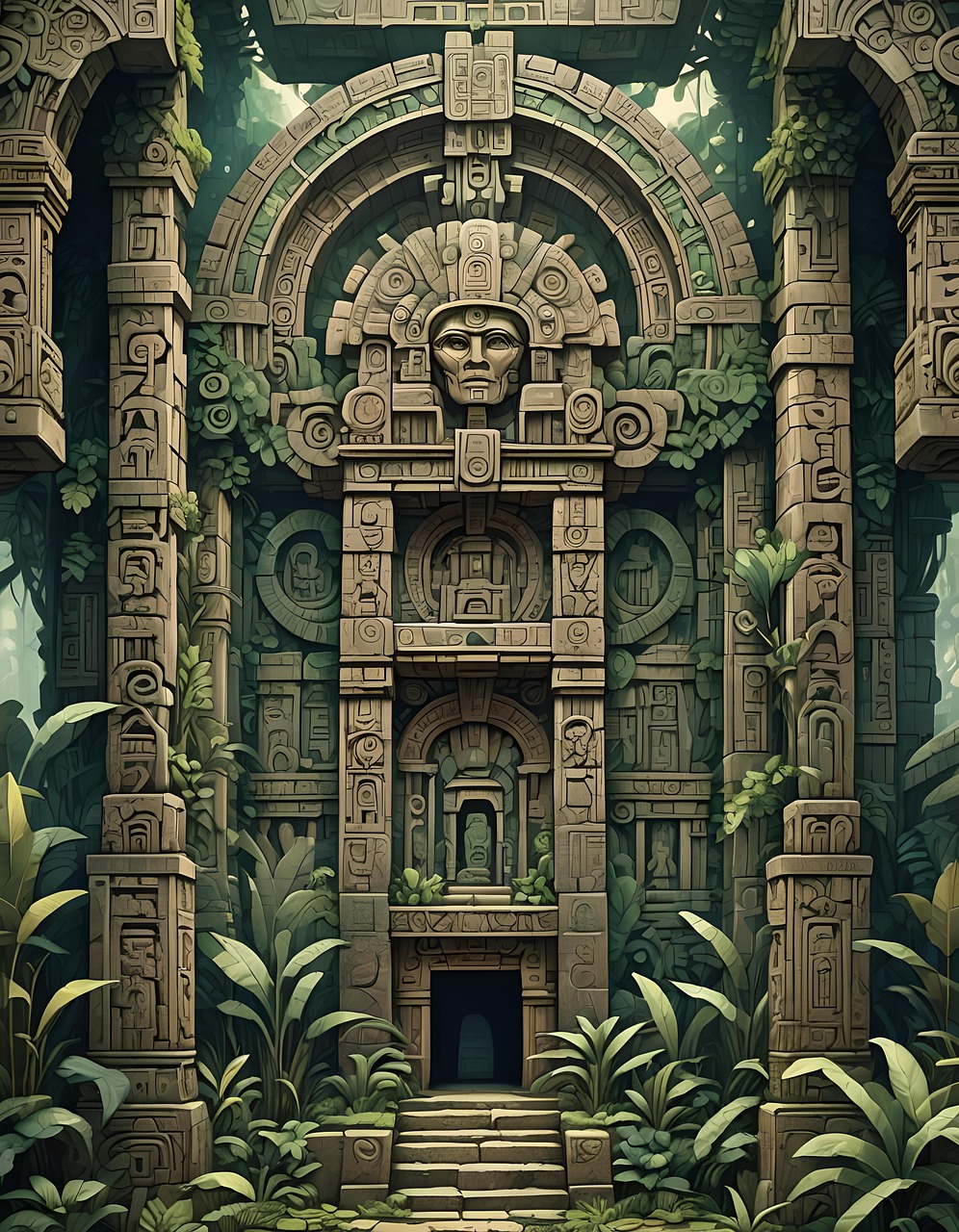 Download Ai Generated Temple Architecture Royalty Free Stock