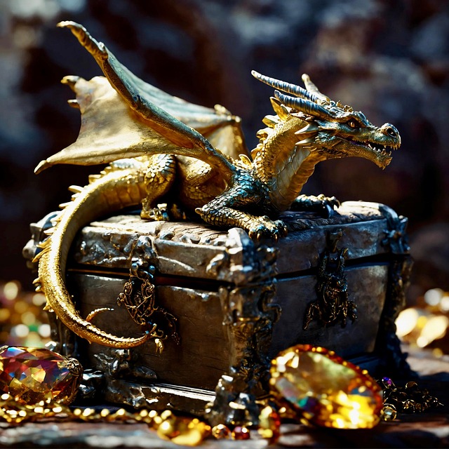Download free HD stock image of Ai Generated Dragon Free ai generated dragon treasure illustration