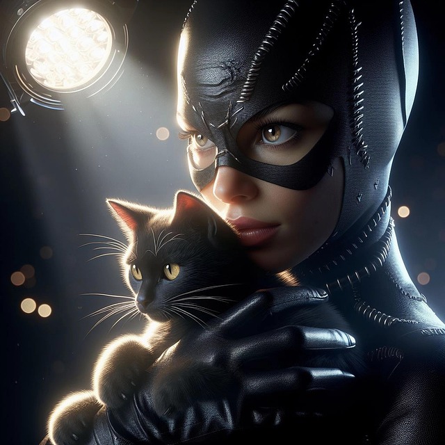 Download Ai Generated Catwoman Cat Royalty Free Stock Illustration
