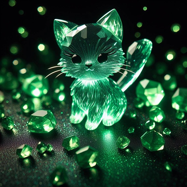 Smaragd, Kristall, Jade, Katze, Kätzchen