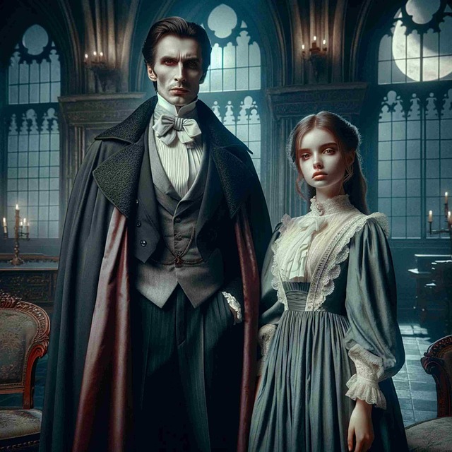 Free ai generated count dracula love illustration