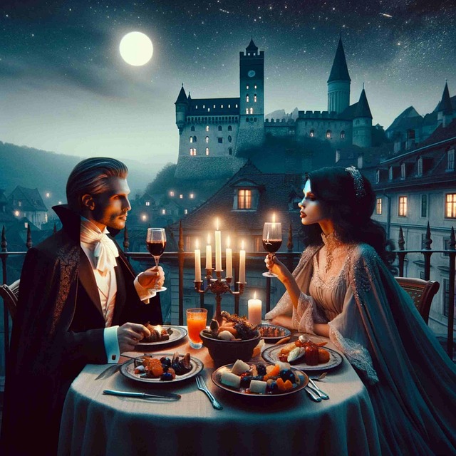 Free ai generated count dracula love illustration
