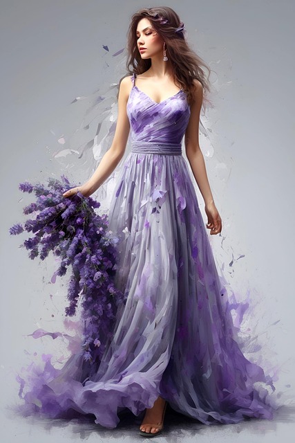 Free ai generated woman lavender illustration