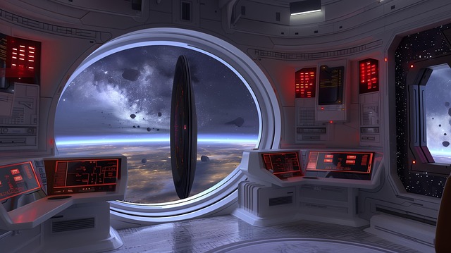 Free ai generated spaceship space station illustration