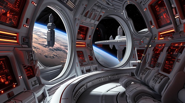 Free ai generated space station spaceship illustration