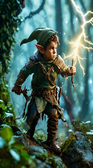 Free ai generated elf magic illustration