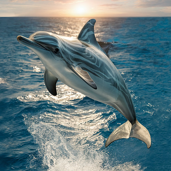 Marine, Pattedyr, Delfin, Digital Kunst