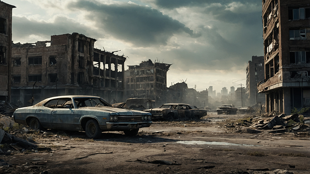 Free ai generated city destruction illustration