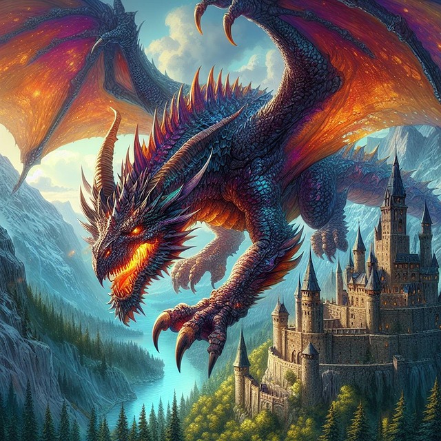 Free ai generated dragon fantasy illustration