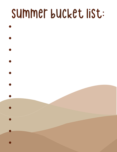 Free Bucket List Summer illustration and picture