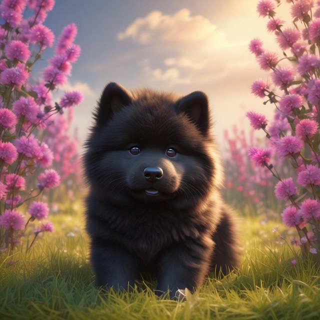 Free ai generated eurasier dog illustration