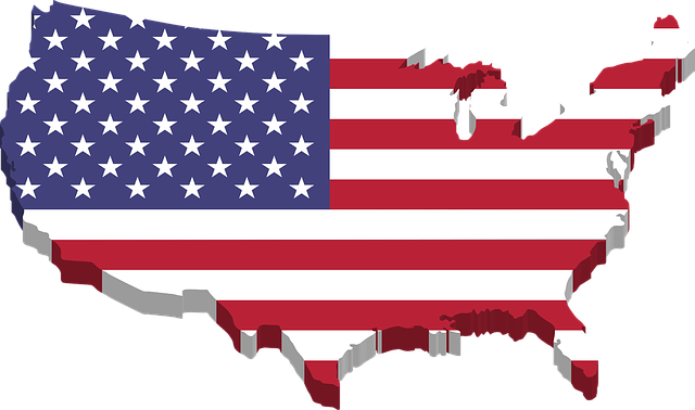 Free united states flag map vector