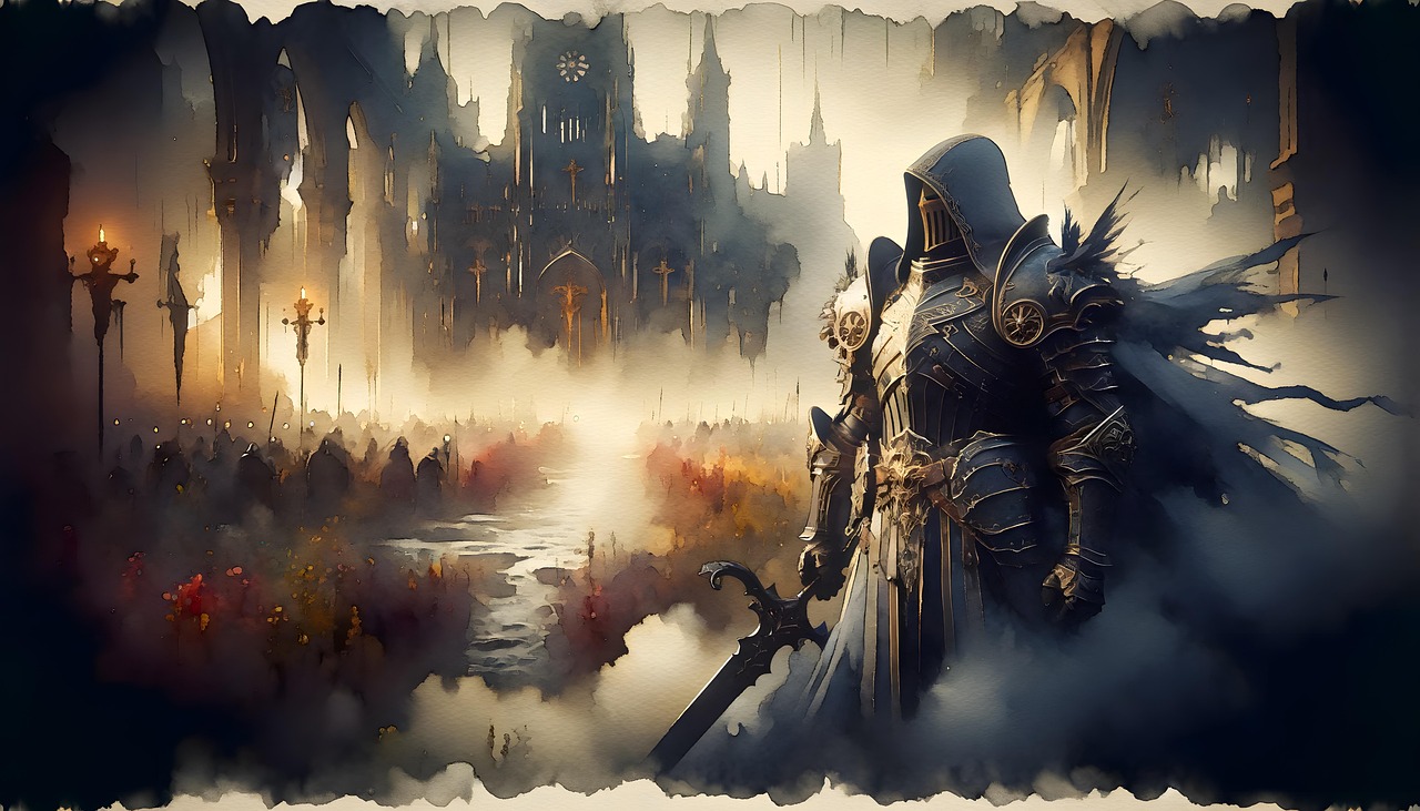 Free crusader epic dark illustration