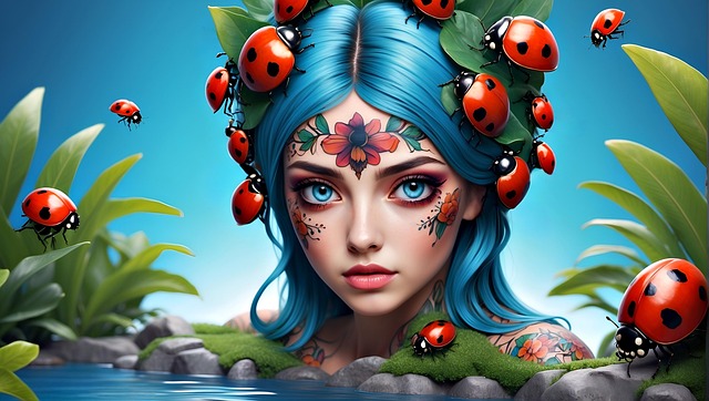 Free ai generated woman face illustration