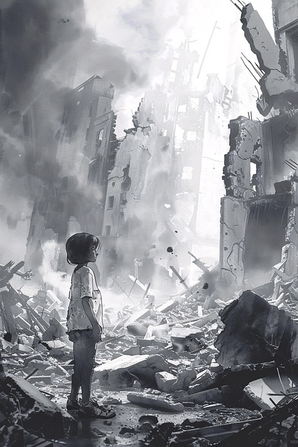 Free ai generated destruction ruins illustration