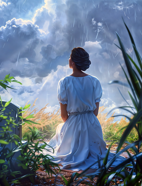Free ai generated woman falls illustration