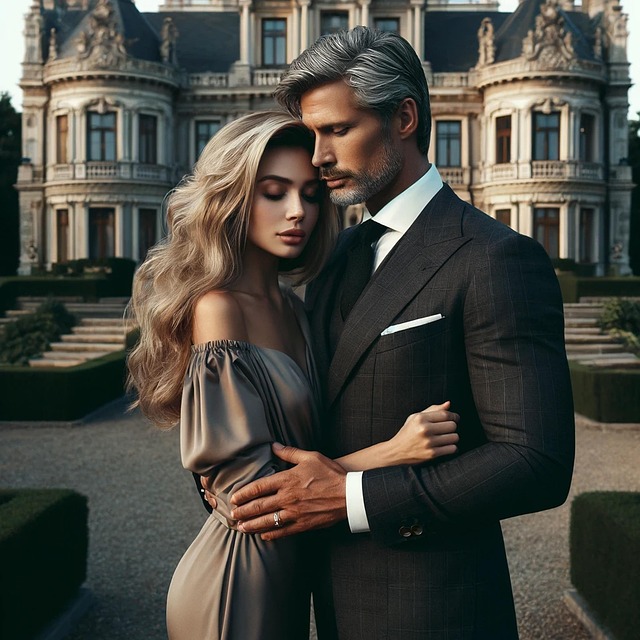 Free couple romance age gap illustration