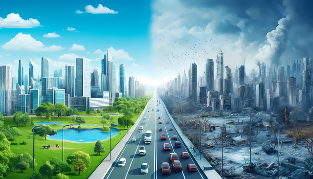 Free ai generated global warming sea level rise illustration