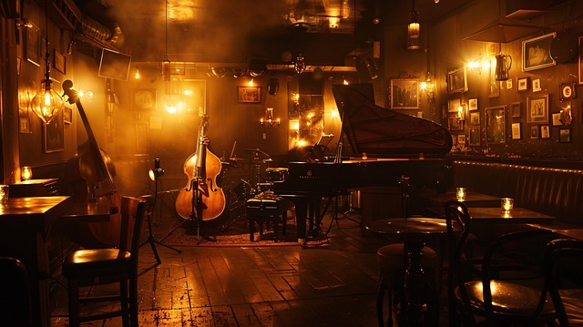 Free ai generated jazz club live music illustration
