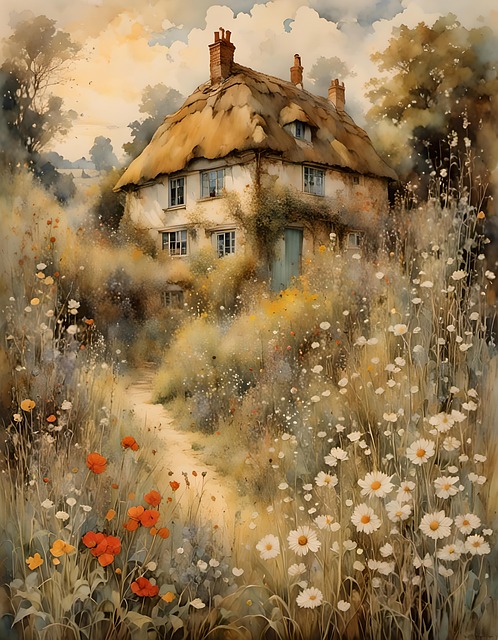 Download free HD stock image of Cottage Flowers Free cottage flowers path illustration