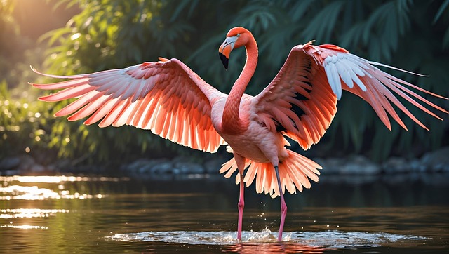 Free bird flamingo ornithology illustration