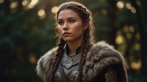 Free Nordic Warrior Piercing Eyes illustration and picture