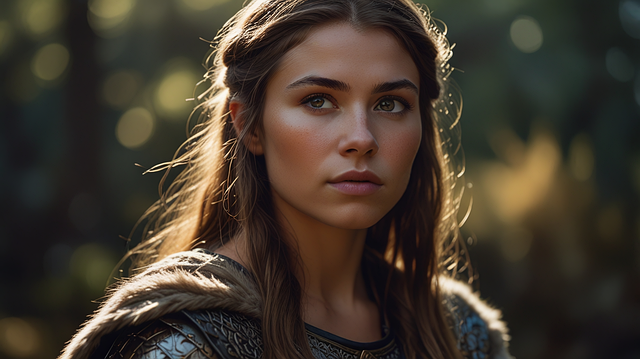 Free portrait keywords nordic warrior piercing eyes illustration