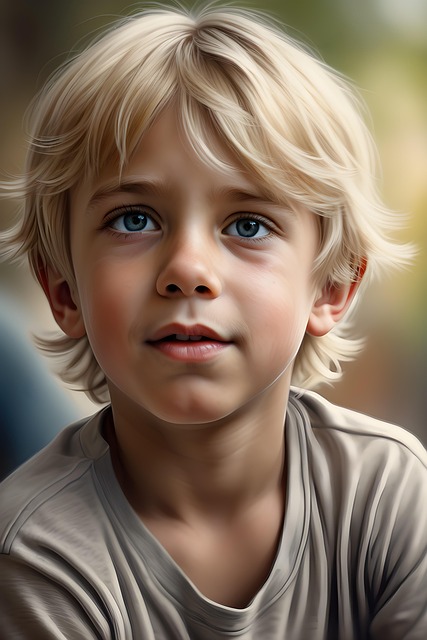 Free child boy portrait illustration