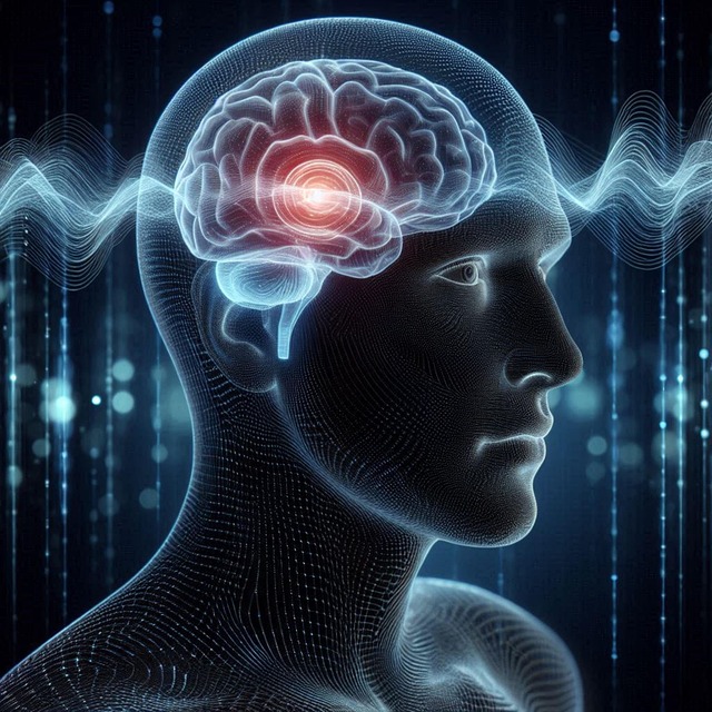 Free brain brainwave head illustration
