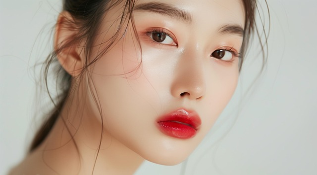 Free ai generated woman red lips illustration