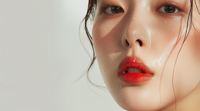 Free ai generated woman red lips illustration