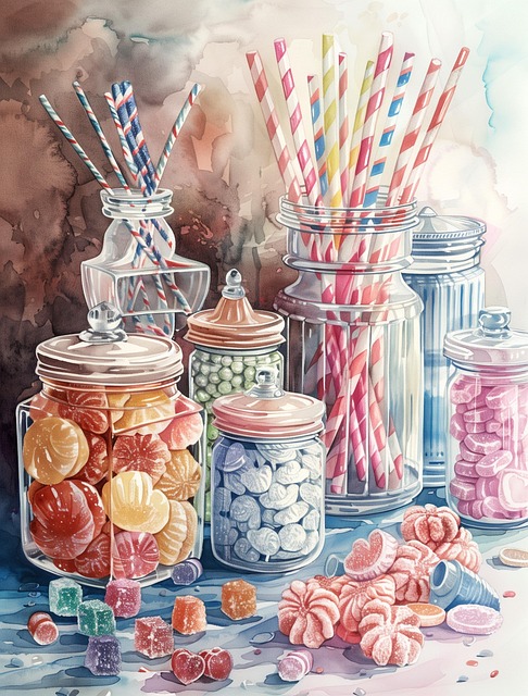 Free candy jars sweets illustration