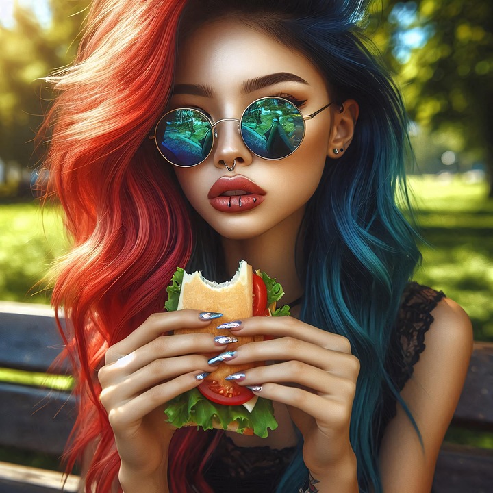 Download Ai Generated Girl Sandwich Royalty Free Stock Illustration