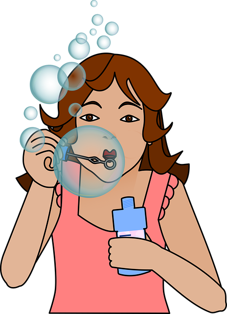 Free little girl bubbles soap bubbles vector