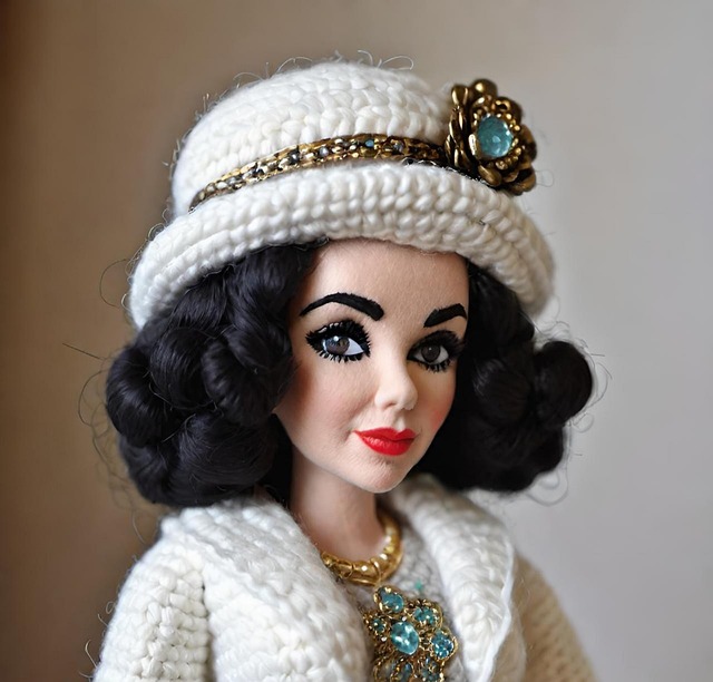Free yarn craft woman illustration