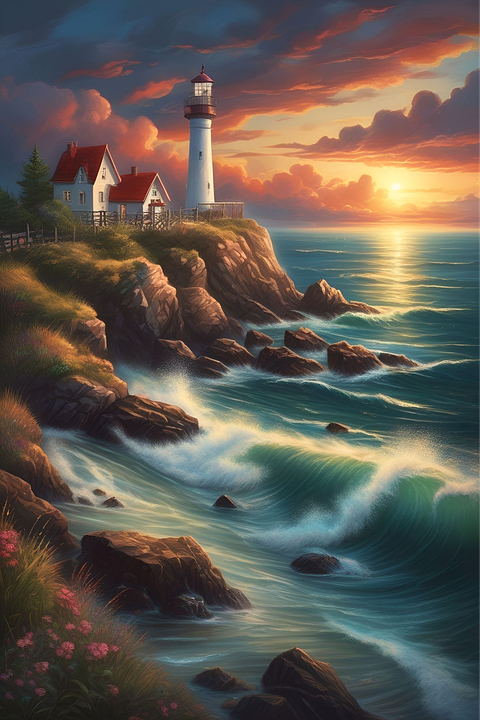 Download Sea, Ocean, Lighthouse. Royalty-Free Stock Illustration Image ...