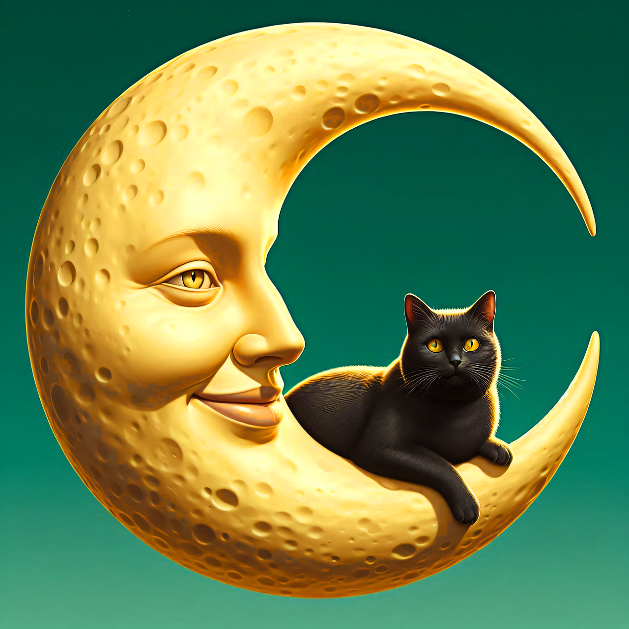 卡通猫坐