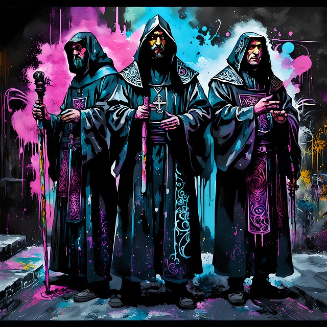 Free ai generated priests medieval illustration