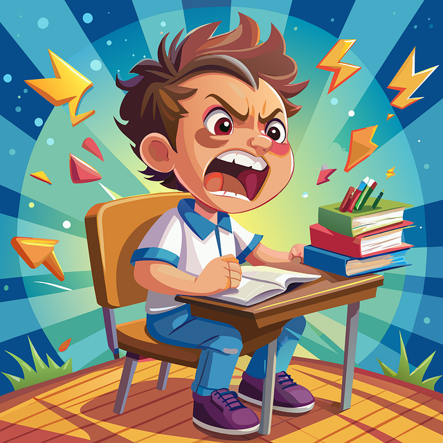 Free ai generated boy anger vector