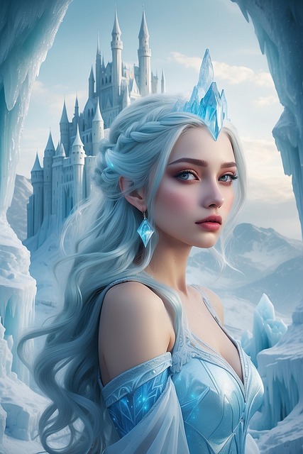 Free ice goddess woman illustration
