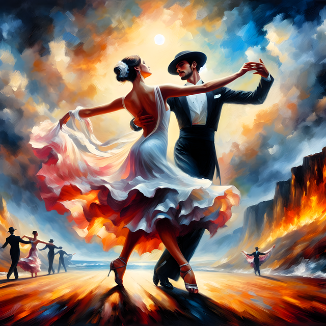 Free love romance dance illustration