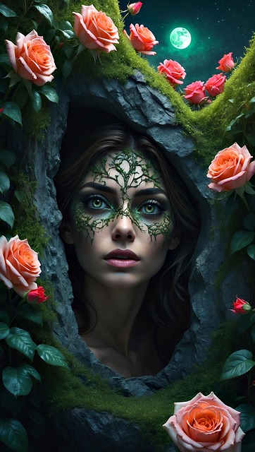 Free ai generated halloween woman illustration