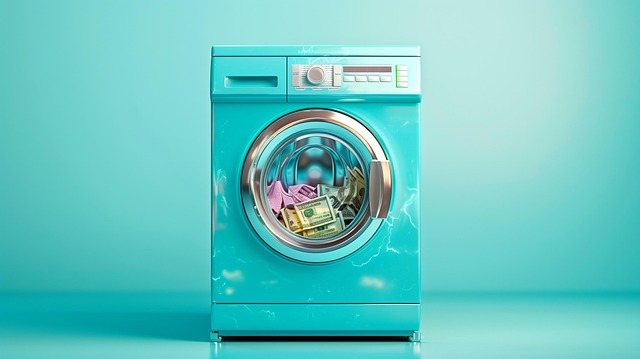 Free ai generated money laundering washing machine illustration
